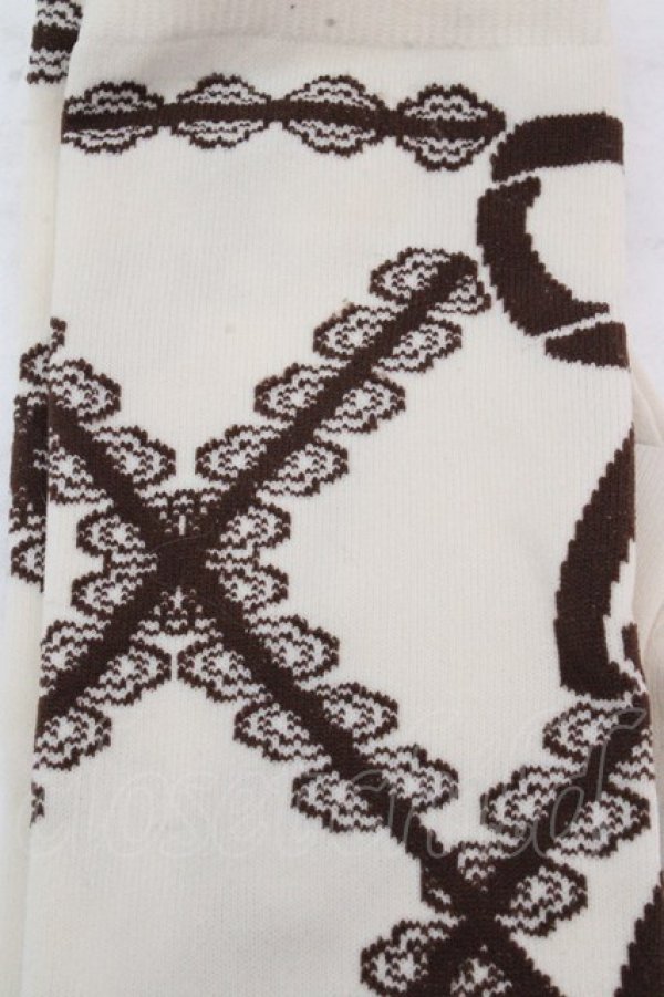 画像2: metamorphose / Secret EDENオーバーニー  ベージュ×ブラウン O-26-03-14-058-ME-ZA-OW-OS (2)