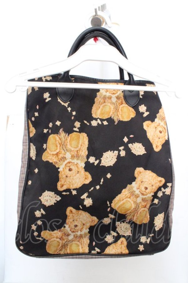 画像3: PINK HOUSE / テディチェック縦型バッグ  クロ O-26-03-14-006-LO-BG-IG-OS (3)