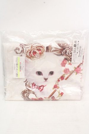 画像: Enchantlic Enchantilly / 大判タオル  猫の女王柄（シロ×アイボリー） O-26-03-14-062-LO-ZA-OW-ZT0316P
