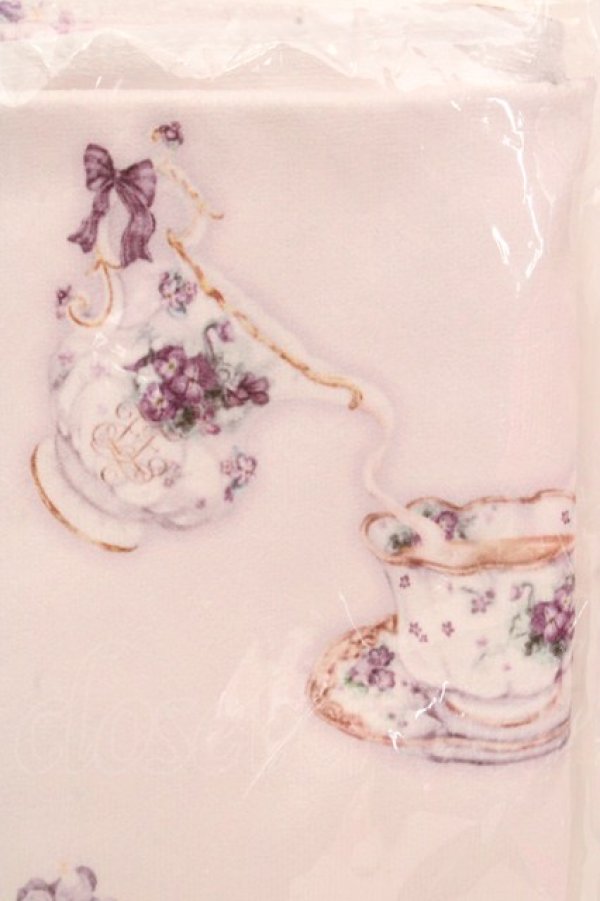 画像2: Enchantlic Enchantilly / 大判タオル  すみれのお茶会（シロ×バイオレット） O-26-03-14-064-LO-ZA-OW-OS (2)