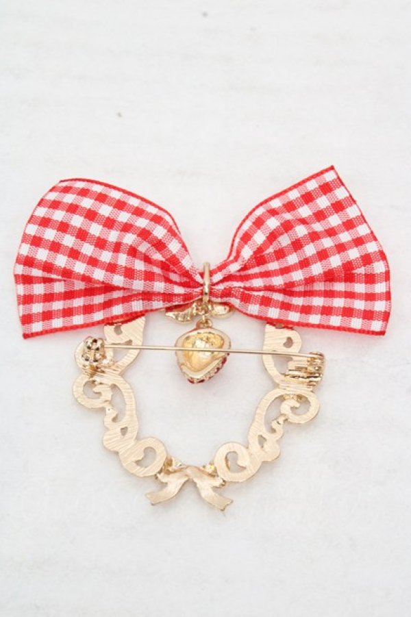 画像3: m petit by misako / AMイチゴビジューブローチ  ゴールド×アカ O-26-03-14-071-0-AC-OW-OS (3)