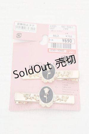 画像: m petit by misako / AMフラワー2Pクリップ  クロ×ゴールド O-26-03-14-073-LO-AC-OW-OS