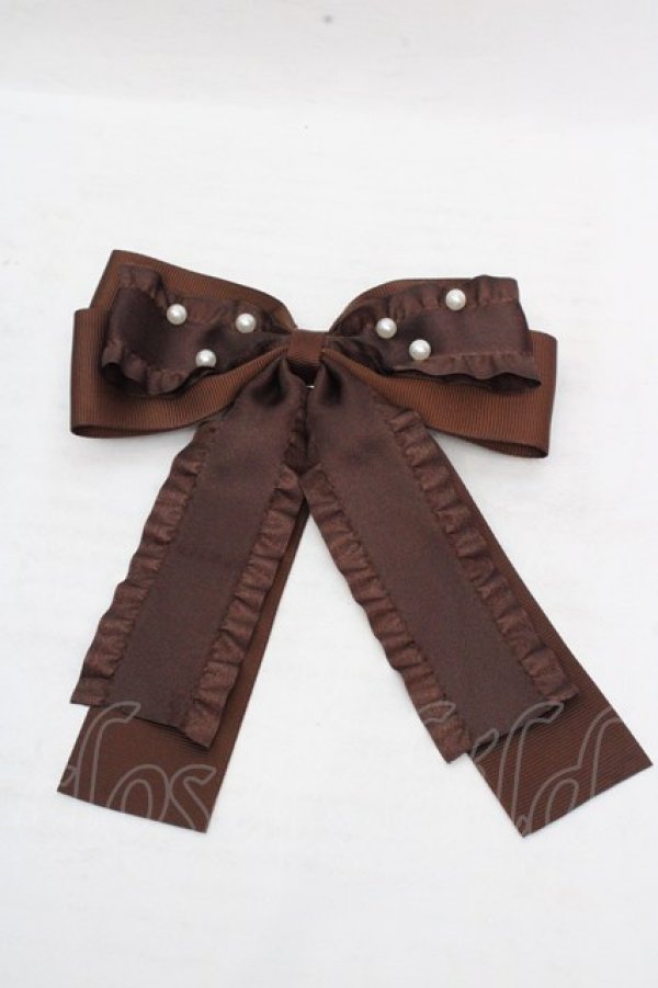 画像1: m petit by misako / TT*AMリボンクリップ  ブラウン O-26-03-14-076-LO-AC-OW-OS (1)