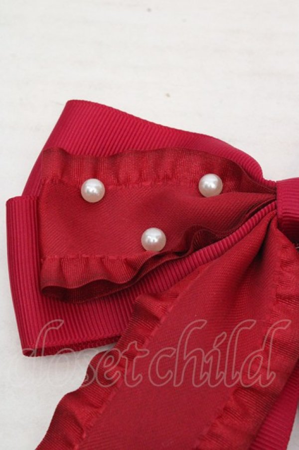 画像2: m petit by misako / TT*AMリボンクリップ  ワイン O-26-03-14-079-LO-AC-OW-OS (2)