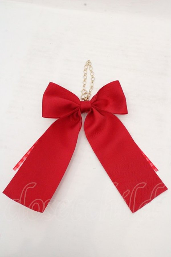 画像2: m petit by misako / ギンガムチェックリボンバッグチャーム  アカ O-26-03-14-080-LO-ZA-OW-OS (2)