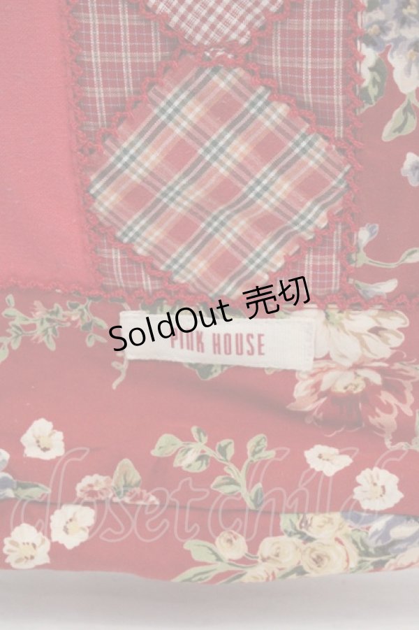 画像2: PINK HOUSE / ブーケ柄パッチワークポシェット  アカ O-26-03-14-085-LO-BG-IG-OS (2)