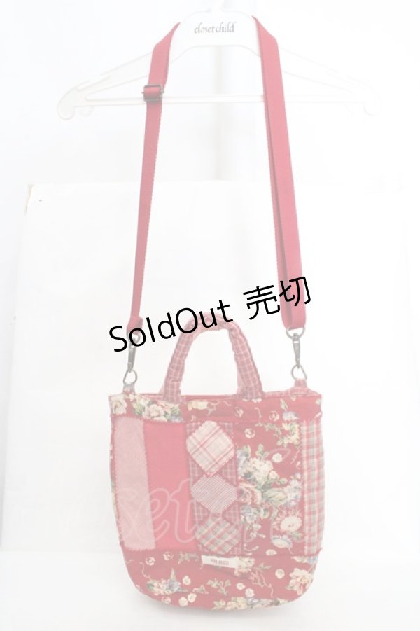 画像4: PINK HOUSE / ブーケ柄パッチワークポシェット  アカ O-26-03-14-085-LO-BG-IG-OS (4)