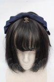 画像1: ALICE and the PIRATES / サテンリボンのまんなかリボンカチューシャ  ネイビー O-26-03-14-088-PA-AC-YM-OS (1)