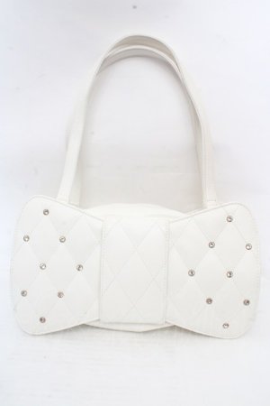 画像: Angelic Pretty / キルティング宝石リボンバッグ  オフ O-26-03-14-010-AP-BG-IG-OS