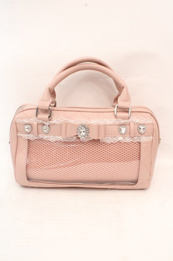 画像1: Alice Mashiro / MA*ゴウヒエンボスバッグ  ピンク O-26-03-14-012-PU-BG-IG-OS (1)