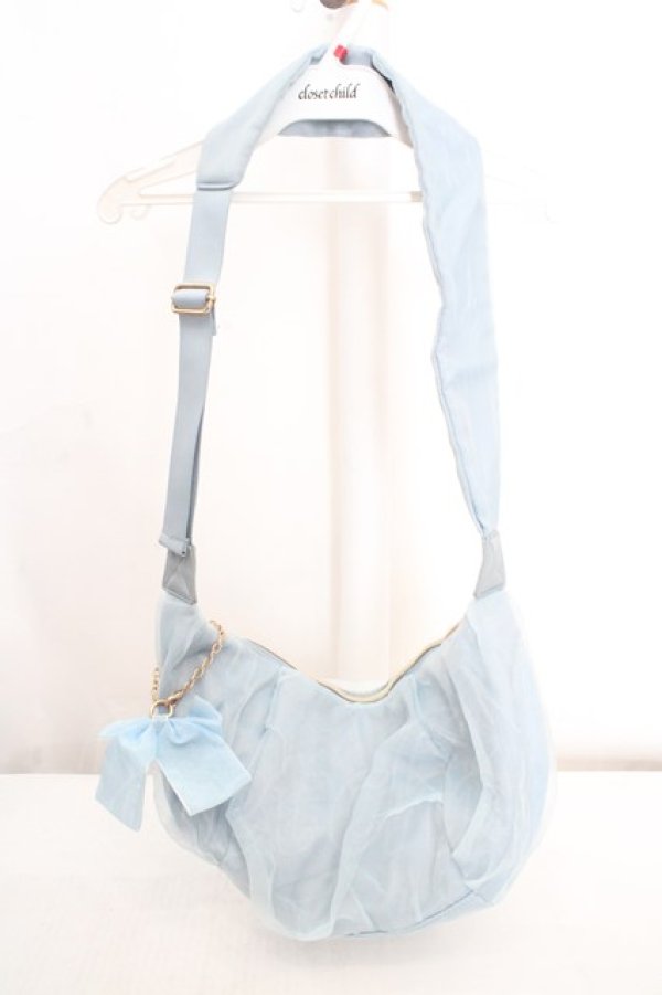 画像1: m petit by misako / AMチュールリボンショルダーバッグ  サックス O-26-03-14-014-LO-BG-OW-OS (1)