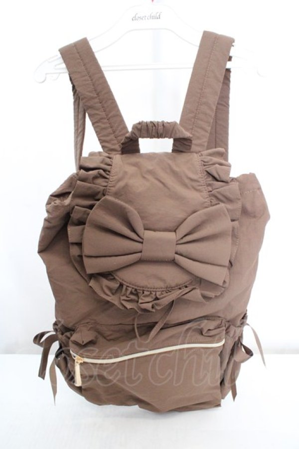 画像1: m petit by misako / TT AM リボンフラップ リュックサック  ブラウン O-26-03-14-015-LO-BG-OW-OS (1)