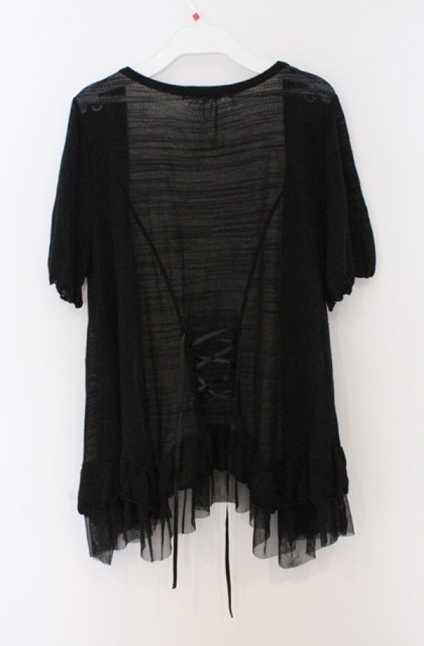 画像3: axes femme / 裾フリルカーディイガン  クロ O-26-03-16-038-AX-TO-IG-OS (3)