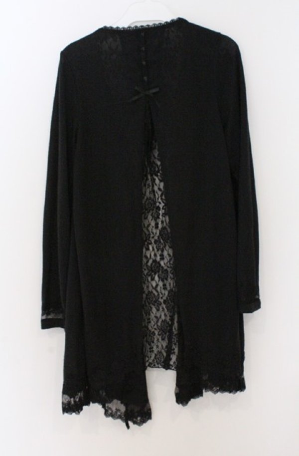 画像3: axes femme / バックレースロングカーディガン  クロ O-26-03-16-042-AX-TO-IG-OS (3)