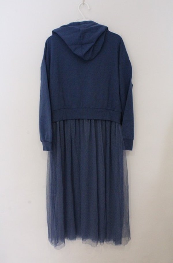 画像3: axes femme POETIQUE / チュールロングパーカー  ブルー O-26-03-16-045-AX-OP-IG-OS (3)