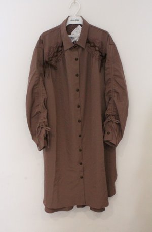 画像: axes femme / 袖ドロストシャツワンピース M モカ O-26-03-16-047-AX-OP-IG-OS