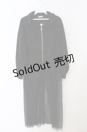 画像: axes femme POETIQUE / チュールロングパーカー M クロ O-26-03-16-049-AX-OP-IG-OS