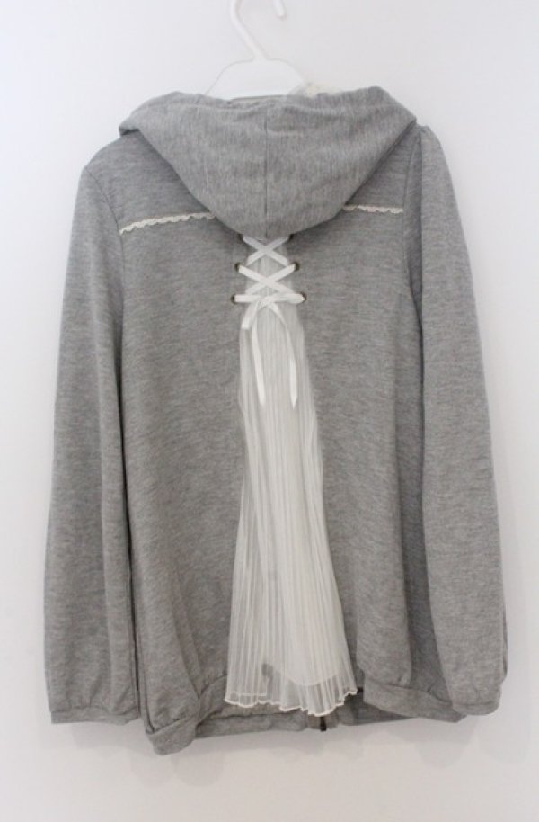 画像3: axes femme / バックチュールパーカー  グレー O-26-03-16-054-AX-TO-IG-OS (3)