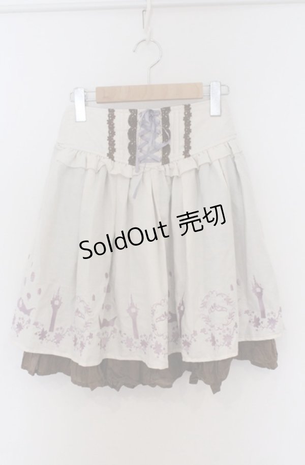 画像1: axes femme POETIQUE / Disneyラプンツェル/ハイウエスト刺繍スカート M アイボリー O-26-03-16-008-AX-SK-OW-OS (1)