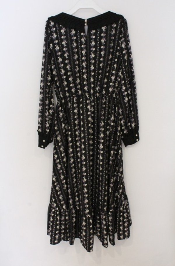 画像3: axes femme POETIQUE / フラワーレトロワンピース M クロ O-26-03-16-055-AX-OP-IG-OS (3)