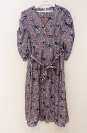 画像: axes femme / フラワー柄Vネックワンピース M ピンク O-26-03-16-057-AX-OP-IG-OS