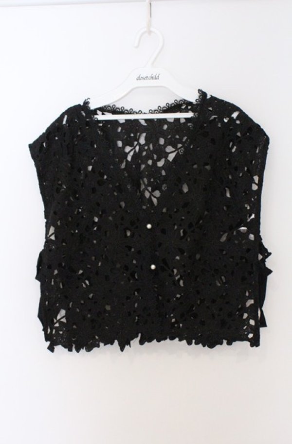 画像1: axes femme / ケミカルレースベスト  クロ O-26-03-16-062-AX-TO-IG-OS (1)