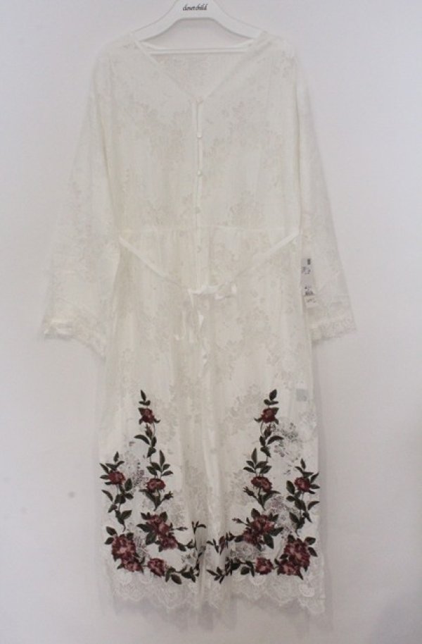 画像1: axes femme NOSTALGIE / 裾刺繍ガウンワンピーズン M シロ O-26-03-16-063-AX-TO-IG-OS (1)