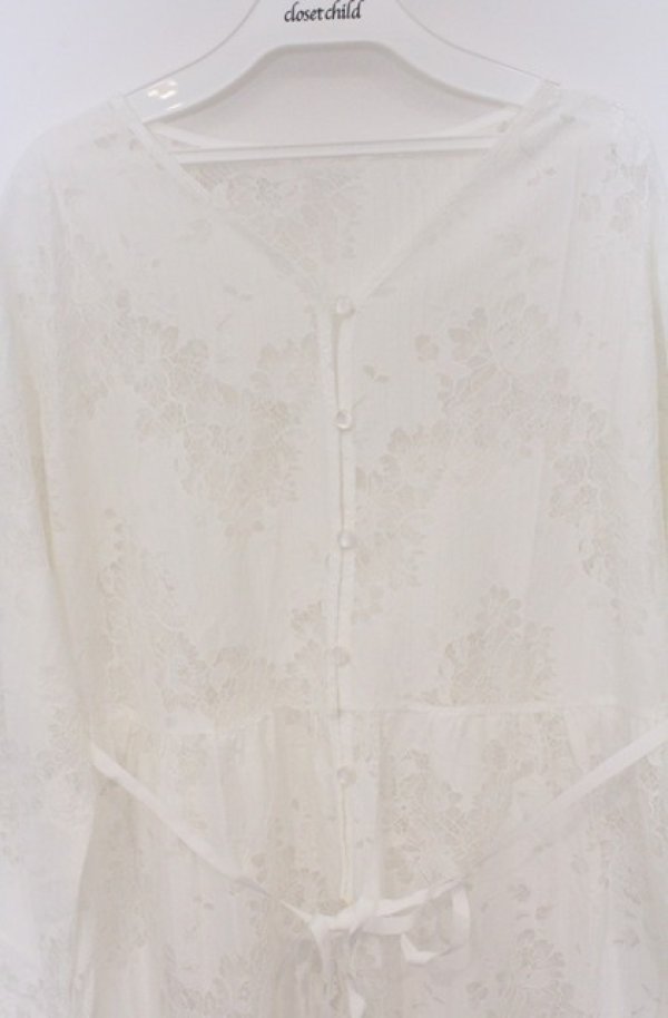 画像2: axes femme NOSTALGIE / 裾刺繍ガウンワンピーズン M シロ O-26-03-16-063-AX-TO-IG-OS (2)