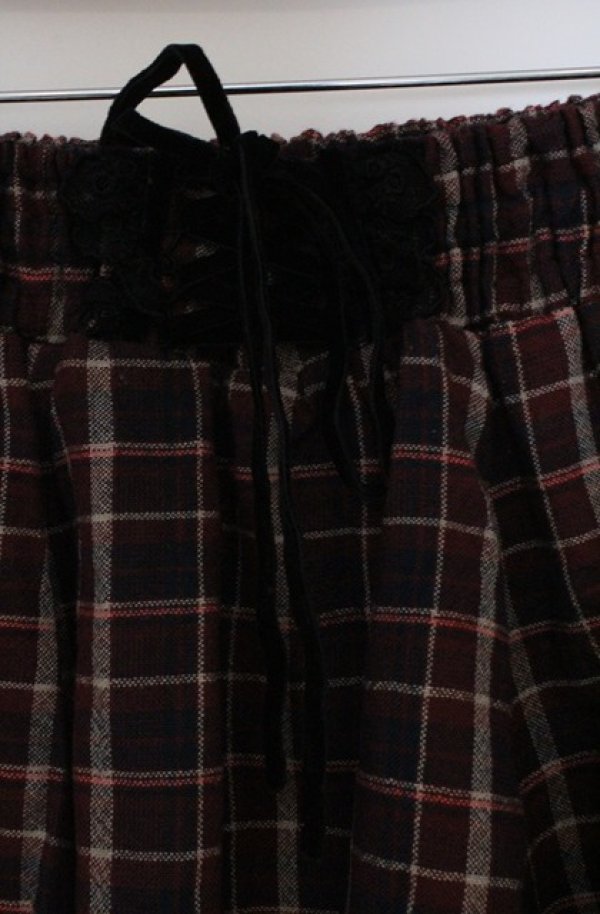画像2: axes femme / チェックスカート M ワイン O-26-03-16-009-AX-SK-OW-OS (2)