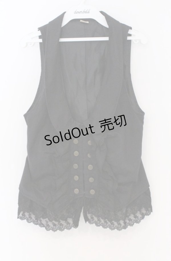 画像1: axes femme / ブローチ付きベスト  クロ O-26-03-16-072-AX-TO-IG-OS (1)