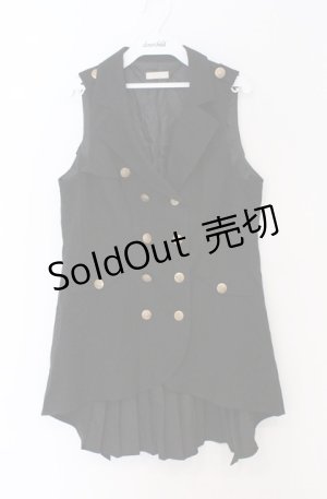 画像: axes femme POETIQUE / バックプリーツロングベスト  クロ O-26-03-16-073-AX-TO-IG-OS