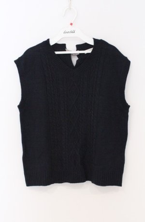 画像: axes femme / バックリボンニットベスト M ネイビー O-26-03-16-076-AX-TO-IG-OS