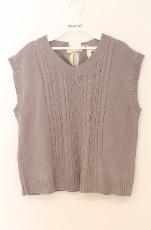 画像: axes femme / バックリボンニットベスト M グレー O-26-03-16-077-AX-TO-IG-OS