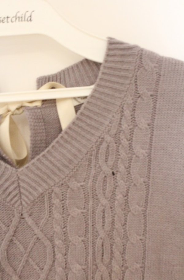 画像2: axes femme / バックリボンニットベスト M グレー O-26-03-16-077-AX-TO-IG-OS (2)