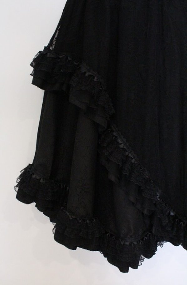 画像2: Qutie Frash / 蜘蛛メッシュロングスカート  ブラック O-26-03-16-085-QU-SK-OW-OS (2)