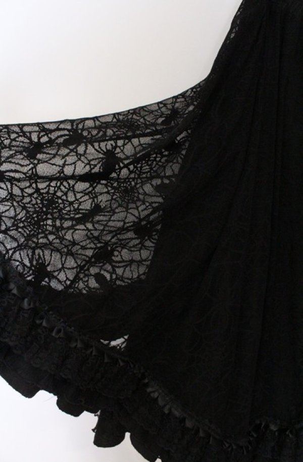 画像5: Qutie Frash / 蜘蛛メッシュロングスカート  ブラック O-26-03-16-085-QU-SK-OW-OS (5)