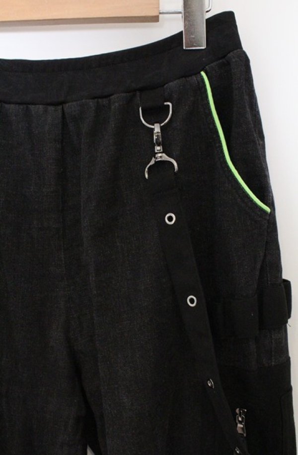 画像2: Qutie Frash / カーゴパンツ M ブラック×ネオングリーン O-26-03-16-087-QU-PA-OW-OS (2)