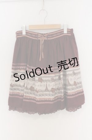 画像: axes femme / メッセージ柄スカート M ワイン O-26-03-16-011-AX-SK-OW-OS