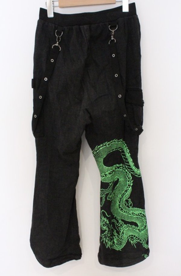 画像3: Qutie Frash / カーゴパンツ M ブラック×ネオングリーン O-26-03-16-087-QU-PA-OW-OS (3)