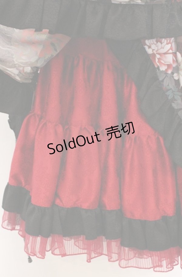 画像2: Qutie Frash / ティアードパニエスカート  レッド O-26-03-16-088-QU-SK-OW-OS (2)