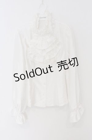 画像: Moi-meme-Moitie / ストライプジャボ付きブラウス  ホワイト O-26-03-16-095-MO-BL-OW-OS