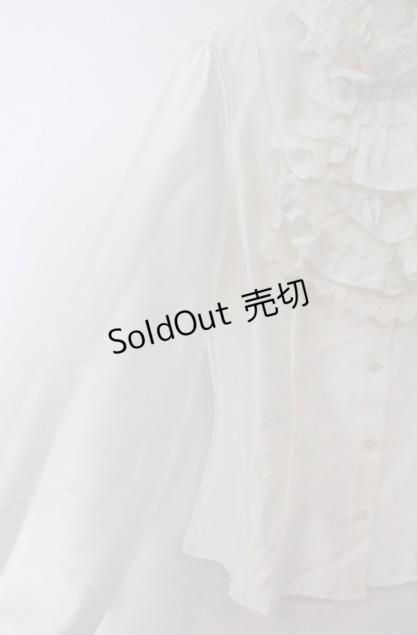 画像3: Moi-meme-Moitie / ストライプジャボ付きブラウス  ホワイト O-26-03-16-095-MO-BL-OW-OS (3)