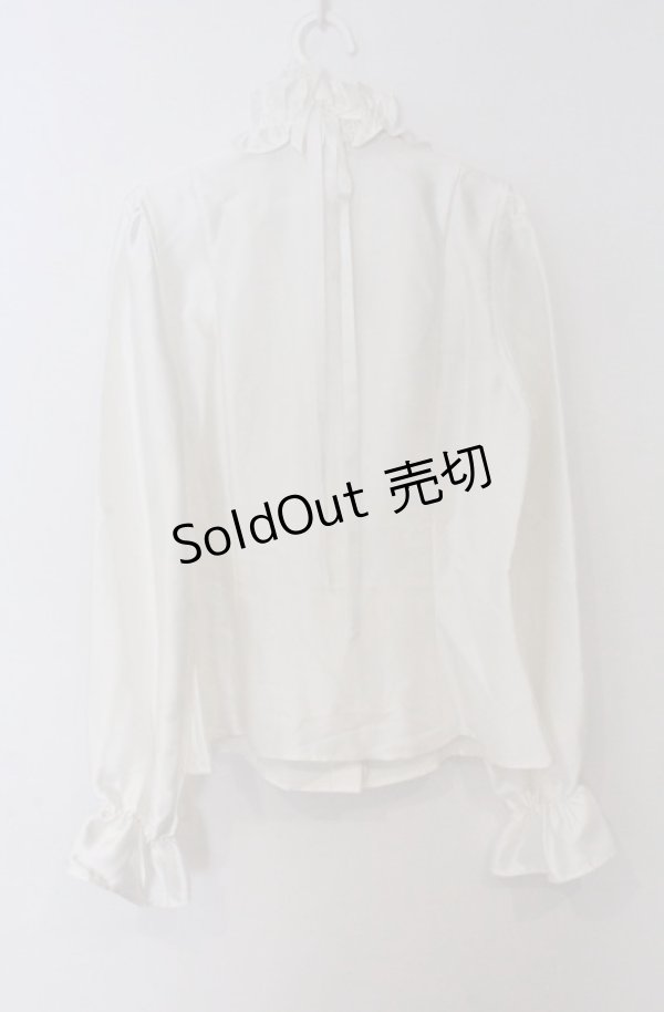 画像4: Moi-meme-Moitie / ストライプジャボ付きブラウス  ホワイト O-26-03-16-095-MO-BL-OW-OS (4)