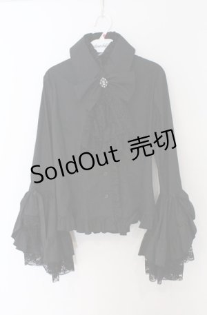 画像: MARBLE / 別タイ付きクラシカルデコレーションブラウス  ブラック O-26-03-16-096-GO-BL-OW-OS