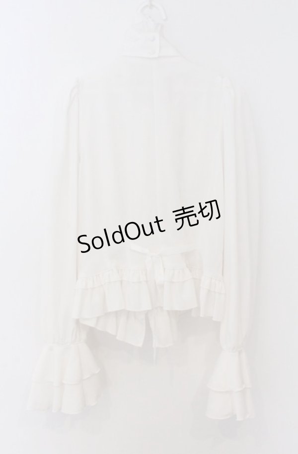 画像3: MARBLE / カメオ付きリボンタイフリルブラウス  ホワイト O-26-03-16-098-GO-BL-OW-OS (3)