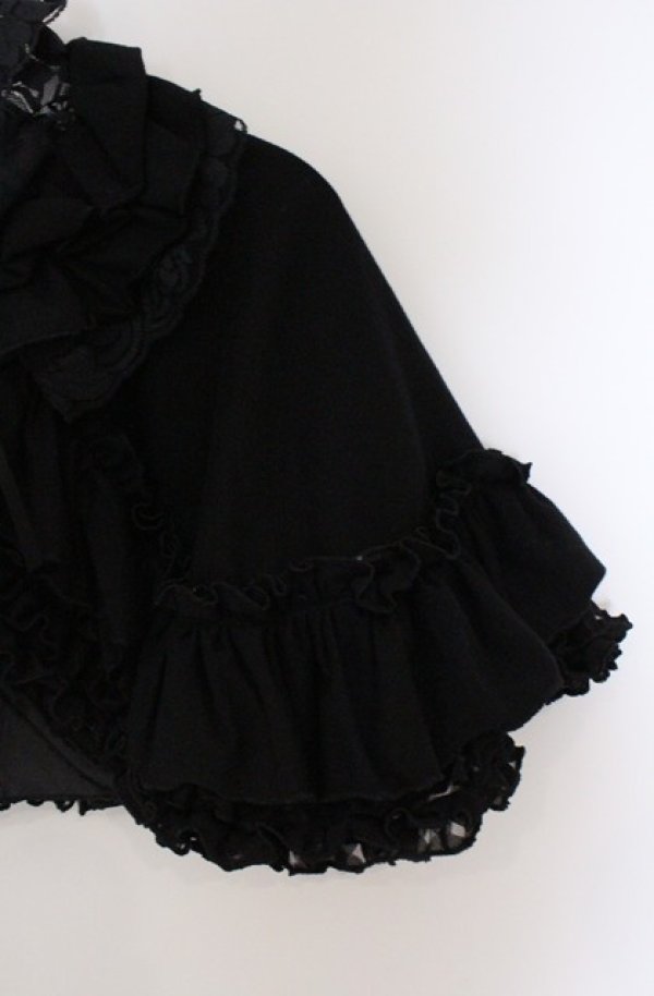 画像2: MARBLE / フリル重ねボリュームケープ  ブラック O-26-03-16-099-GO-TO-OW-OS (2)