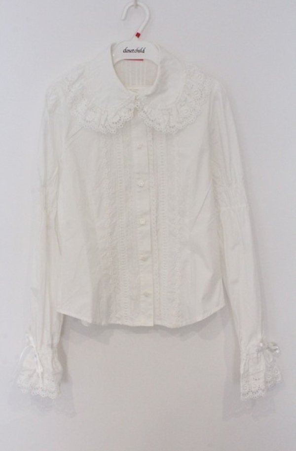 画像1: BABY,THE STARS SHINE BRIGHT / 後ろピンタックブラウス  シロ O-26-03-16-100-BA-BL-OW-OS (1)