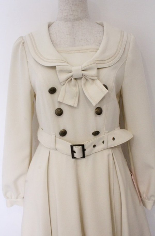 画像2: metamorphose / 長袖セーラーリボンワンピース 1 アイボリー O-26-03-16-101-ME-OP-OW-OS (2)