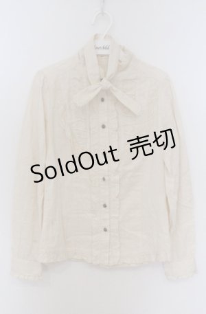 画像: axes femme / ストライプタイ付きブラウス M キナリ O-26-03-16-002-AX-BL-OW-OS