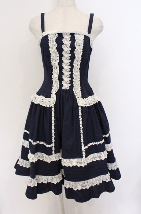 画像1: ALICE and the PIRATES / ミランダジャンパースカート  コン×シロレース O-26-03-16-105-PA-OP-OW-OS (1)